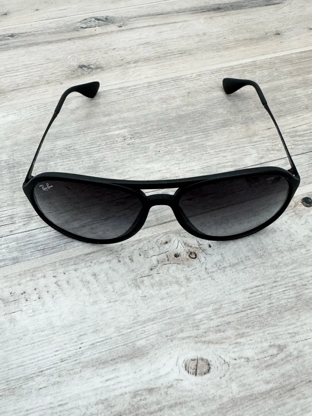 Ray Ban Alex Black Rubber Pilot Sunglasses